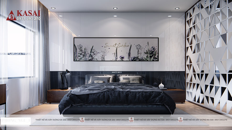 Phòng ngủ đẹp của mẫu biệt thự 3 tầng hiện đại